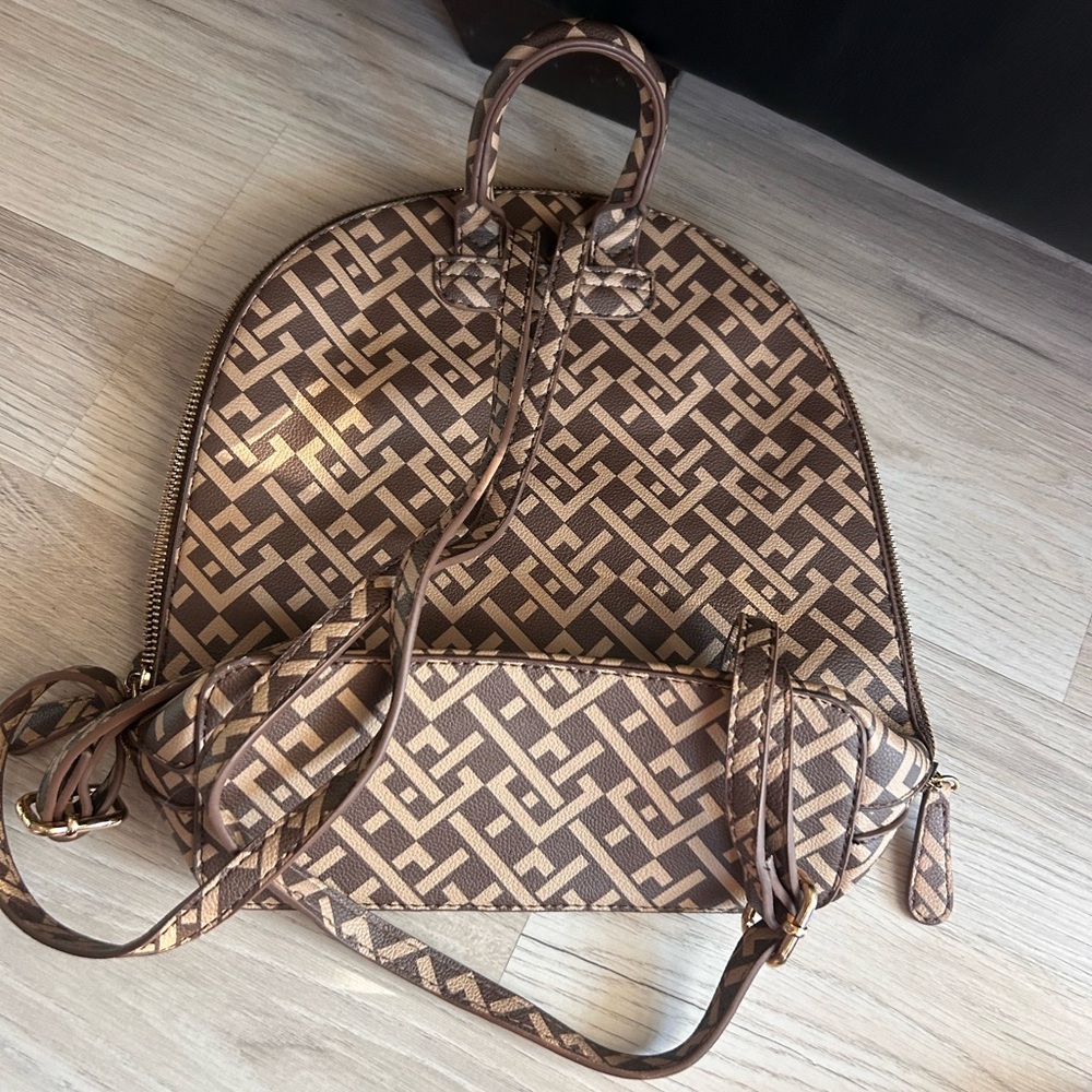 Brown Patterned Backpack - image 2